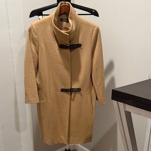 Lauren Ralph Lauren Tan Wool Coat with Toggle Closures